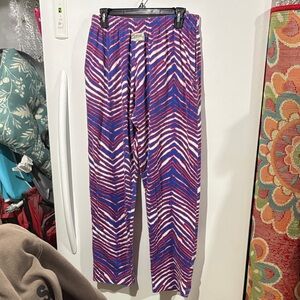 Men's Patterned Blue & Pink Jogger Pants by Unbranded